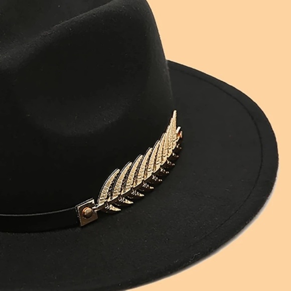 🍃🍂NWOT Minimalist Leaf Fedora Hat🍂🍃 - Picture 3 of 6